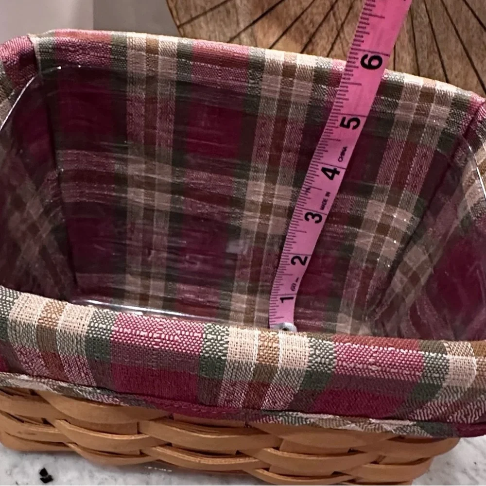 Longaberger Large Recipe Basket 1999 , Protector, Orchard Park Plaid Liner